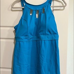 Septangle Women's Halter High Neck Tankini Top Key Hole Bathing Suit